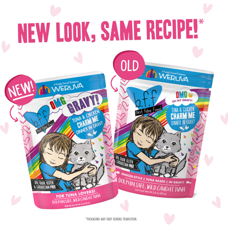B.F.F. Best Feline Friend OMG Gravy! Wet Cat Food, Variety Pack, Rainbow A Gogo, 3-oz, 12-pack image number null