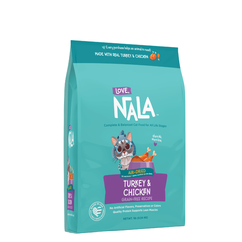 Love Nala Air Dried Cat Food, Turkey & Chicken, 1-lb image number null