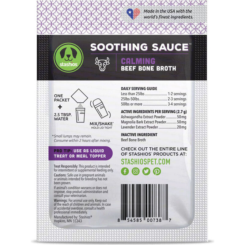 Stashios Soothing Sauce Dog Treat, Calming, Beef Bone Broth image number null
