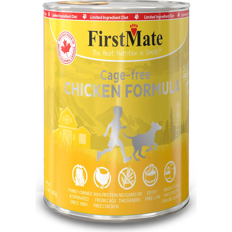 FirstMate Grain-Free Canned Dog Food, Chicken, 12.2-oz image number null