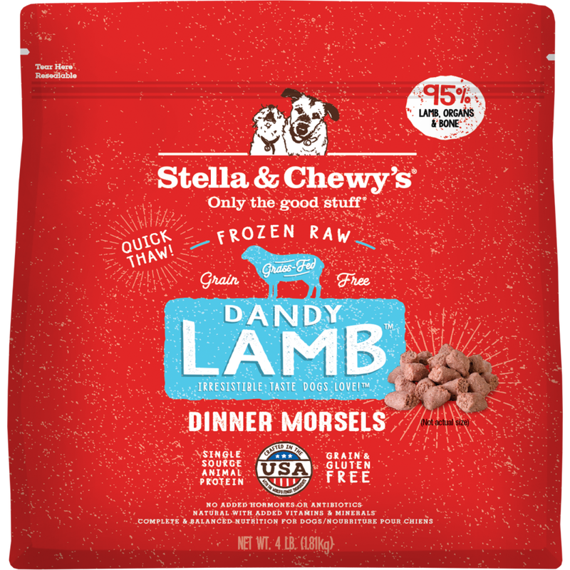 Stella & Chewy's Dinner Morsels Raw Frozen Dog Food, Dandy Lamb, 4-lb image number null