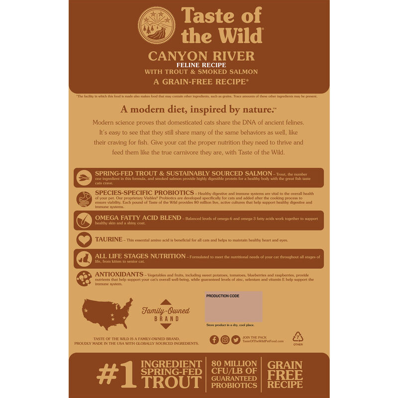 Taste of the Wild Grain-Free Dry Cat Food, Canyon River image number null