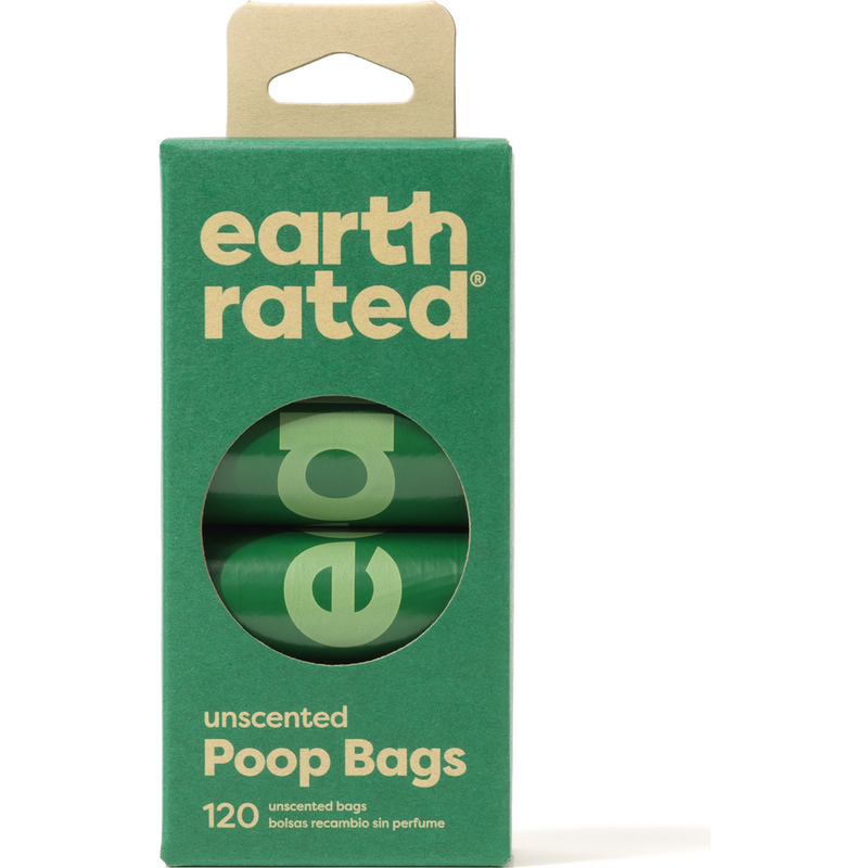 Earth Rated Dog Poop Bag Rolls, Unscented, 8 Rolls, 120-count image number null