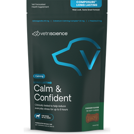 VetriScience Long Lasting Calm & Confident Soft Chews Dog Supplement, Chicken, 50-count