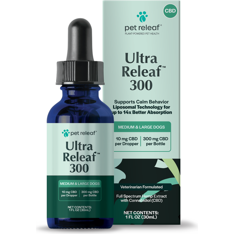 Pet Releaf CBD Liposome Hemp Oil Dog & Cat Supplement, Ultra Releaf 300, 30-ml image number null