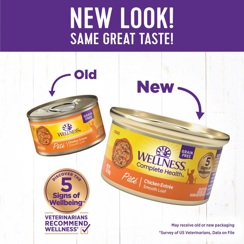 Wellness Complete Health Pate Canned Cat Food, Chicken image number null
