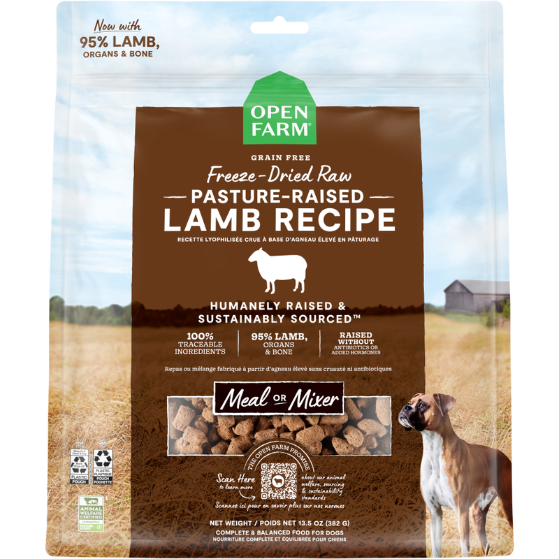 Open Farm Raw Freeze-Dried Dog Food, Lamb, Morsels, 13.5-oz image number null