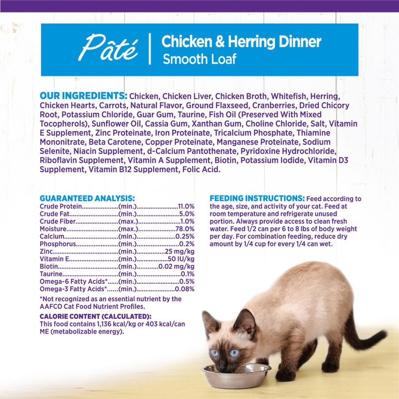 Wellness Complete Health Pate Canned Cat Food, Chicken & Herring image number null