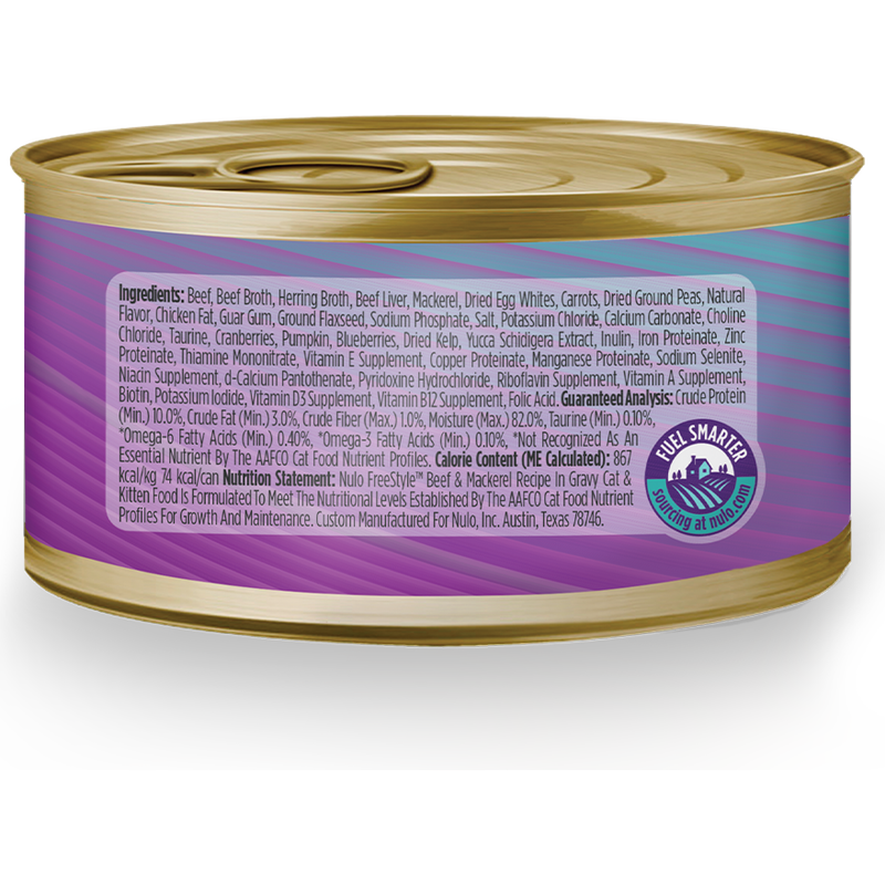 Nulo Freestyle Grain-Free Canned Cat Food, Minced, Beef & Mackerel, 3-oz image number null