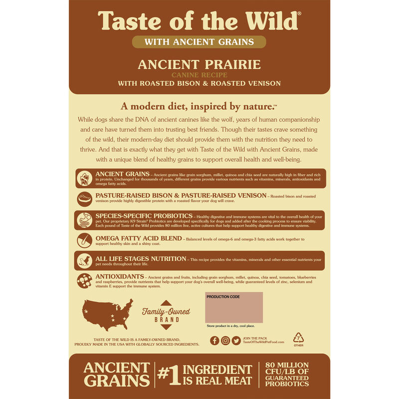 Taste of the Wild Ancient Grains Dry Dog Food, Ancient Prairie image number null