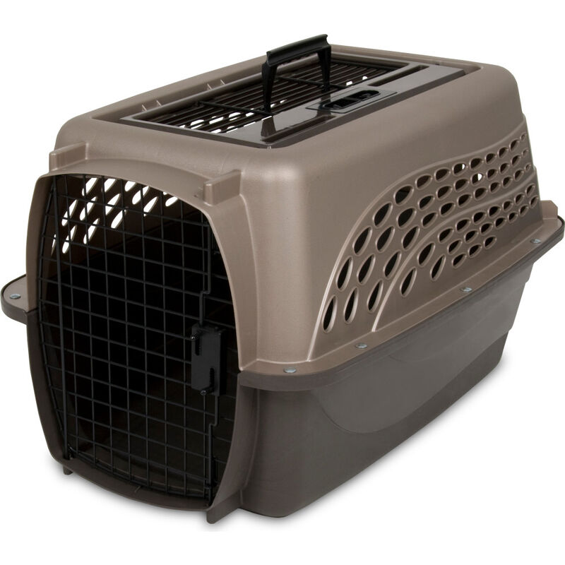 Petmate 2-Door Top Load Pet Kennel, Tan, 24-in image number null