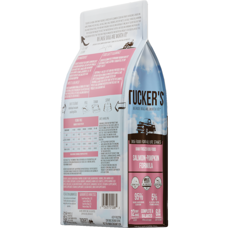 Tucker's Raw Frozen Dog Food, Salmon & Pumpkin, 6-lb image number null