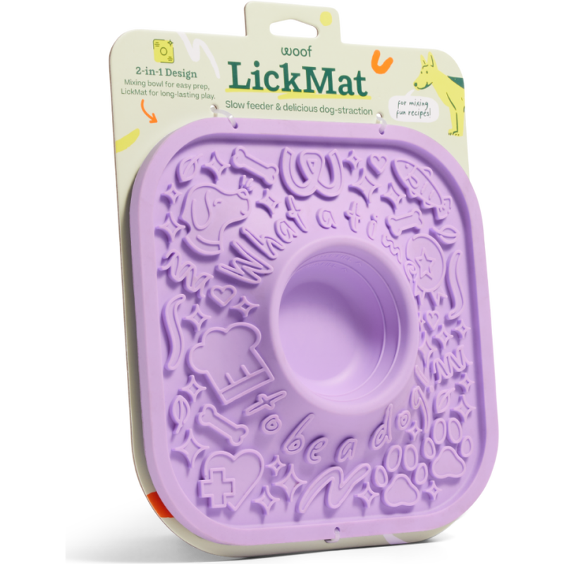 Woof LickMat Slow Feeding Mat, Lavender image number null
