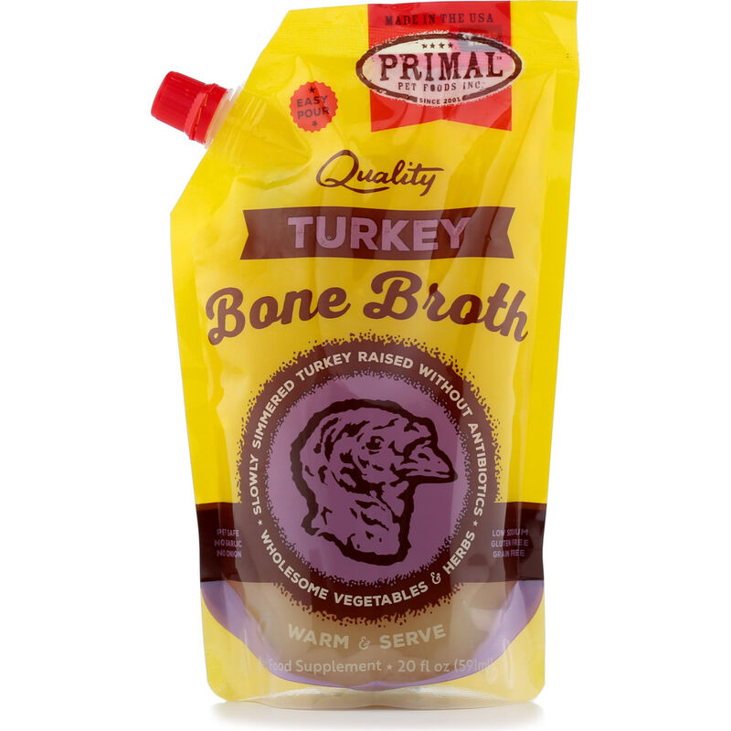 Primal Bone Broth Frozen Pet Food Topper, Turkey, 20-oz image number null