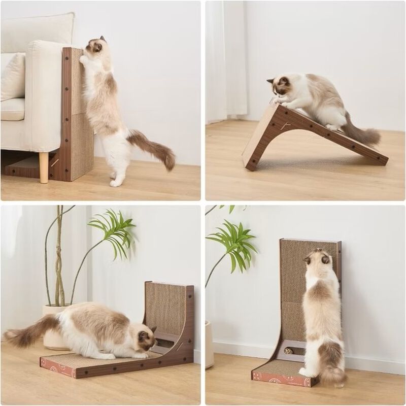 PetPals Cardboard Cat Scratcher, "Poly Angled" image number null