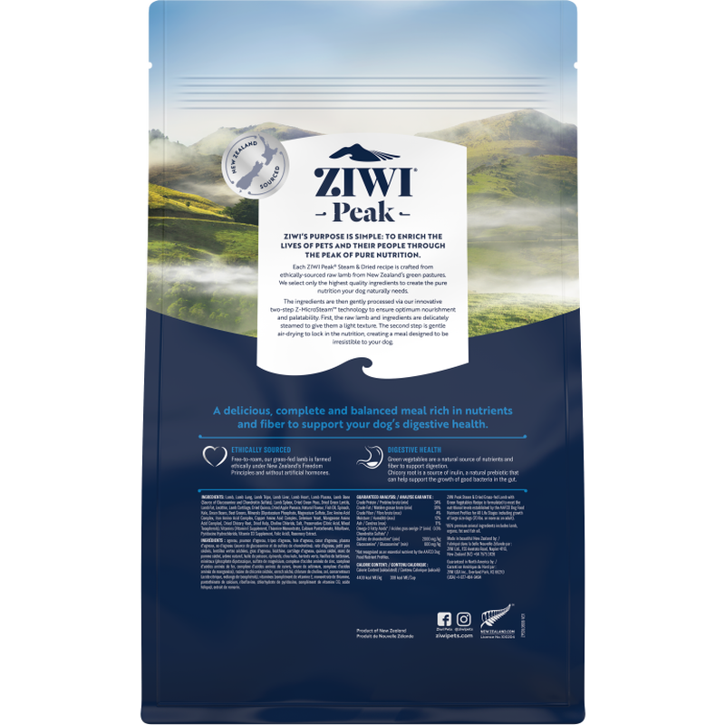 ZIWI Peak Steam & Dried Dog Food, Lamb & Green Vegetables image number null