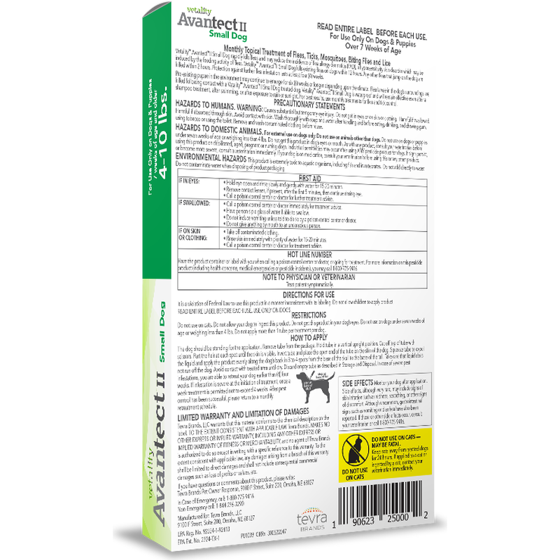 Vetality Avantect II Topical Flea Treatment for Dogs image number null