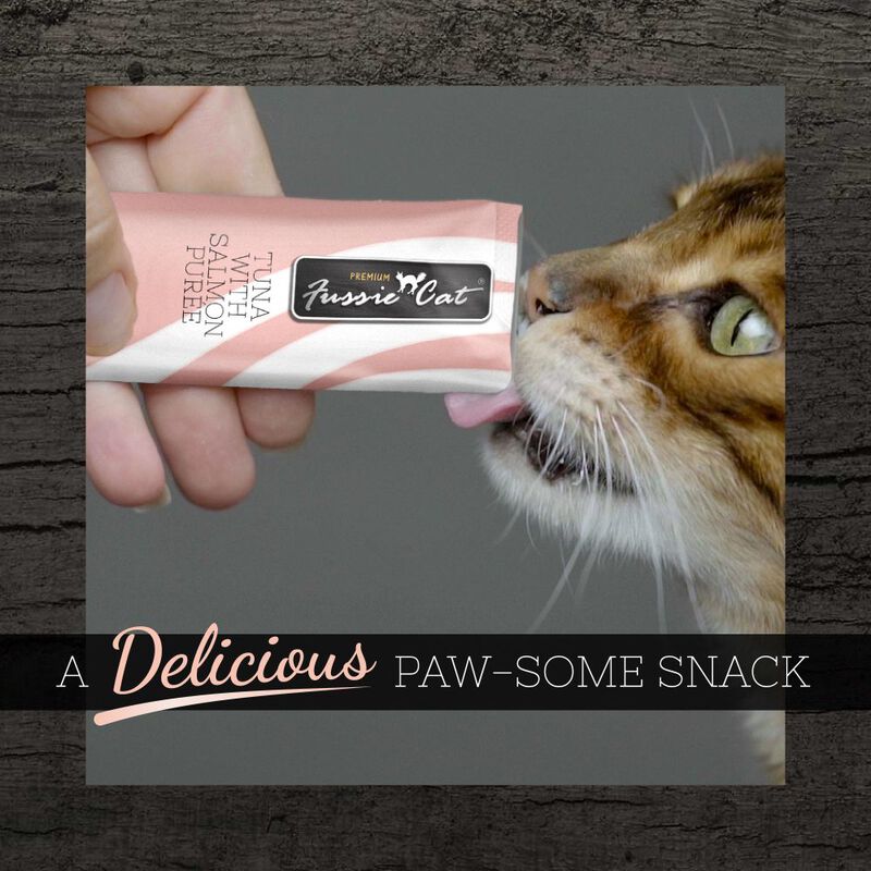 Fussie Cat Premium Puree Cat Treat, Tuna & Salmon, 4-count image number null