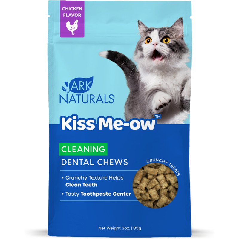 Ark Naturals Kiss Me-ow Cleaning Dental Cat Treats, Chicken, 3-oz image number null