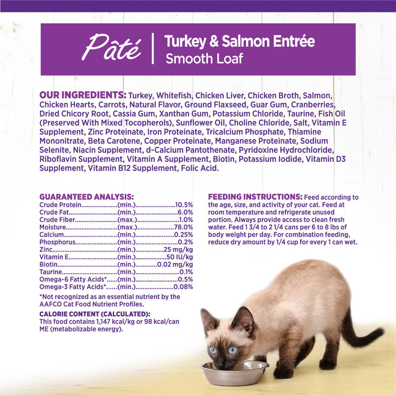 Wellness Complete Health Pate Canned Cat Food, Turkey & Salmon image number null