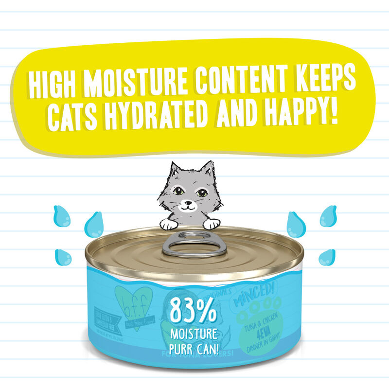 B.F.F. Best Feline Friend Originals Minced! Canned Cat Food, Tuna & Chicken 4Eva image number null
