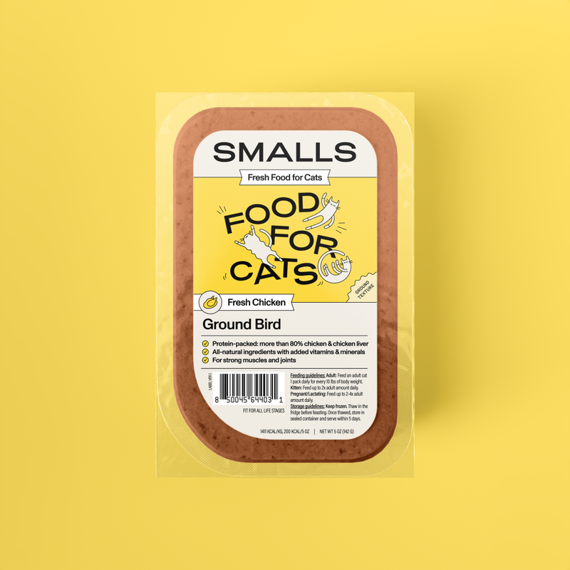 Smalls Gently Cooked Frozen Cat Food, Ground Bird, Chicken & Chicken Liver, 5-oz image number null