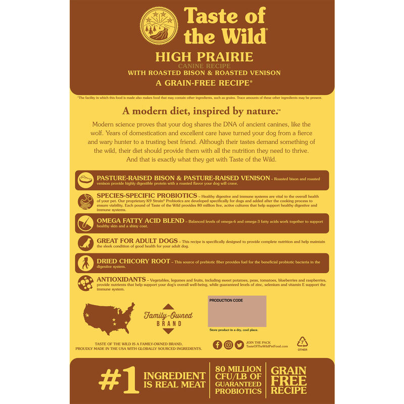 Taste of the Wild Grain-Free Dry Dog Food, High Prairie image number null