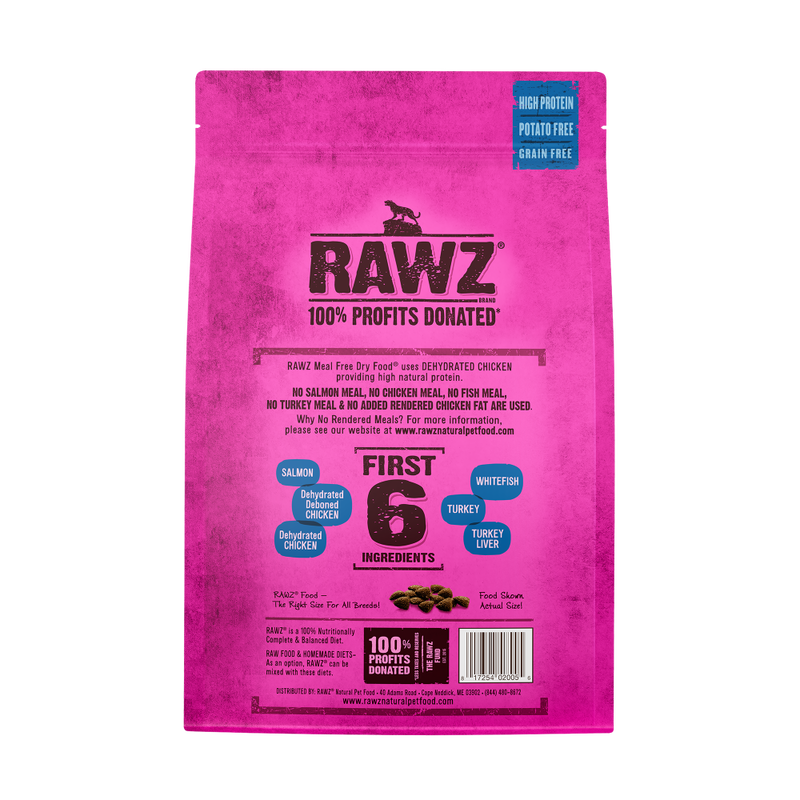Rawz Dry Cat Food, Salmon Dehydrated Chicken & Whitefish image number null