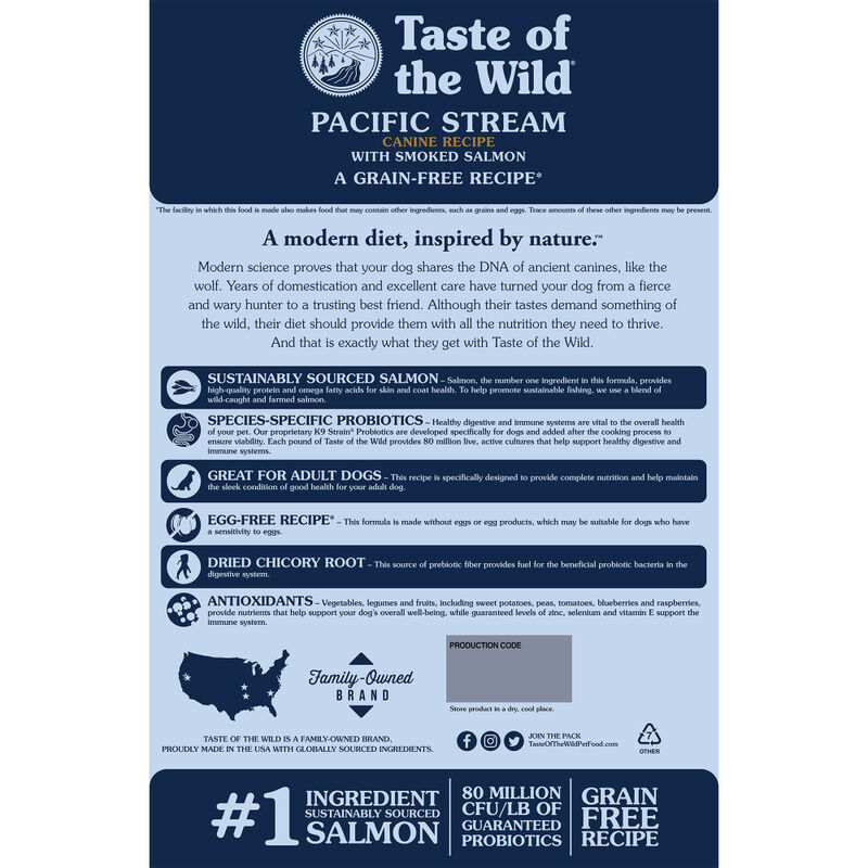 Taste of the Wild Grain-Free Dry Dog Food, Pacific Stream image number null