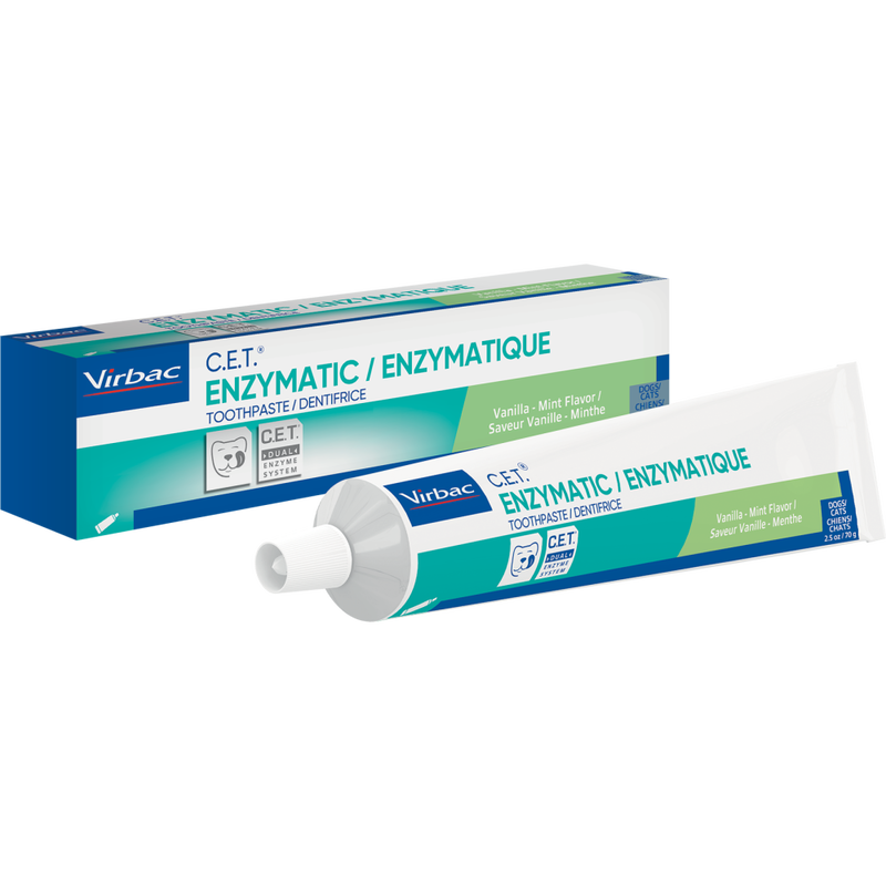 Virbac C.E.T. Enzymatic Dog & Cat Toothpaste, Vanilla-Mint Flavor, 70-g image number null