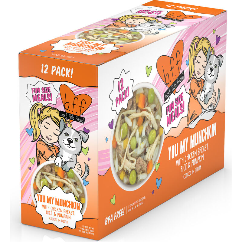 B.F.F. Best Fido Friend Fun Size Meals Wet Dog Food, You My Munchkin, Chicken Rice & Pumpkin, 2.75-oz image number null