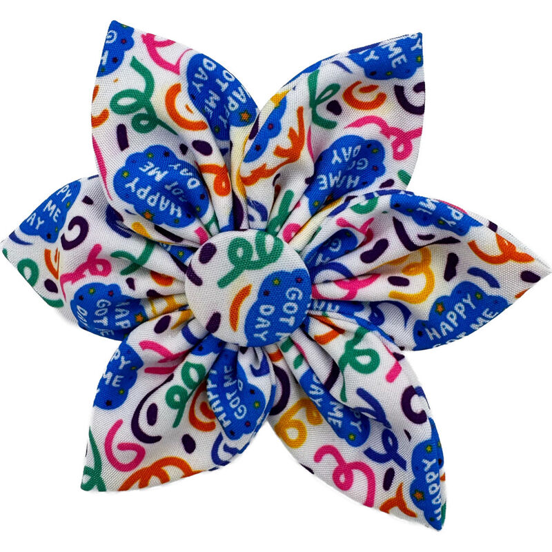 Huxley & Kent Pet Pinwheel Bow, Happy Got Me Day image number null