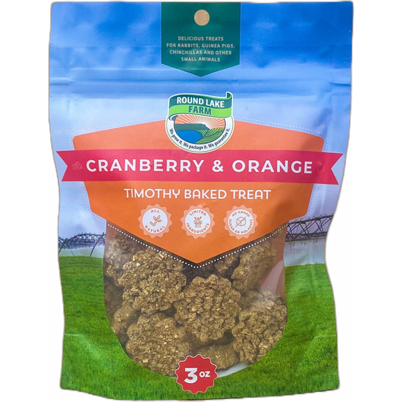Round Lake Farm Timothy Baked Small Animal Treats, Cranberry & Orange, 3-oz image number null
