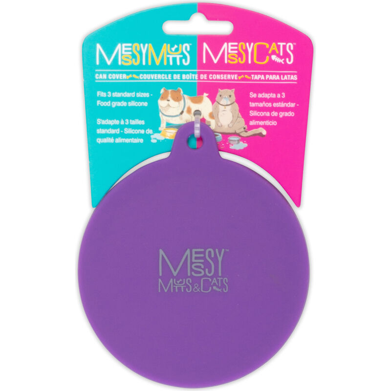 Messy Mutts Silicone Universal Pet Food Can Cover, Purple image number null