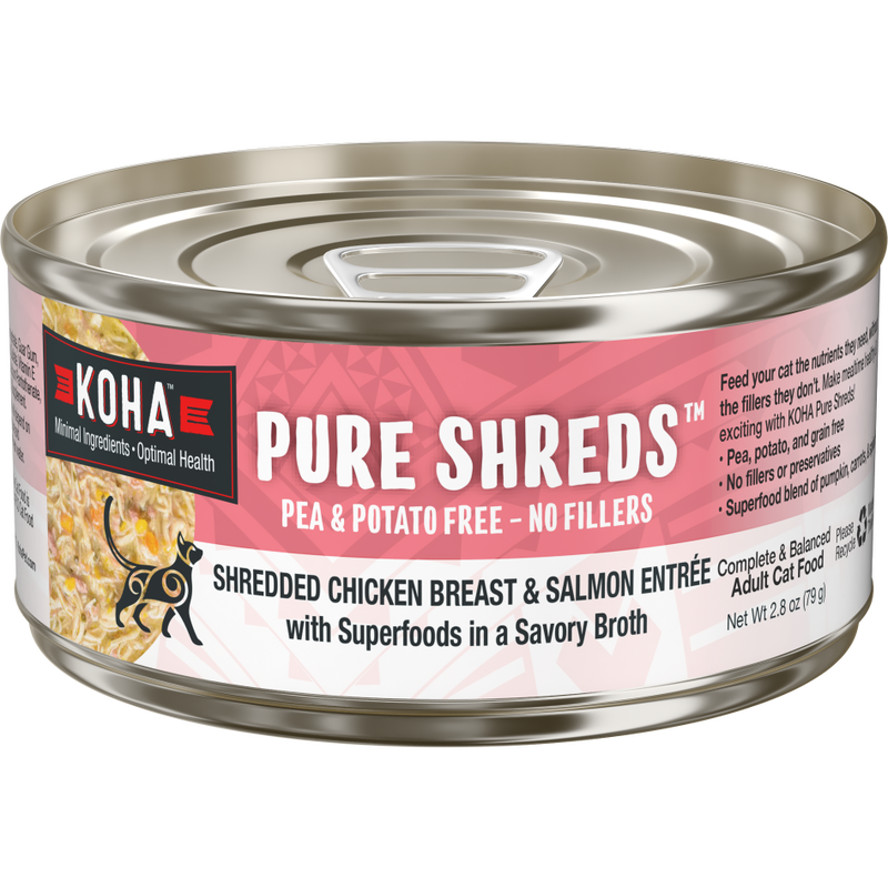 Koha Pure Shreds Canned Cat Food, Chicken & Salmon image number null
