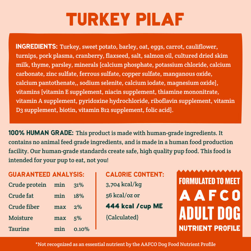 A Pup Above Whole Food Cubies Dehydrated Dog Food, Turkey Pilaf, 2-lb image number null