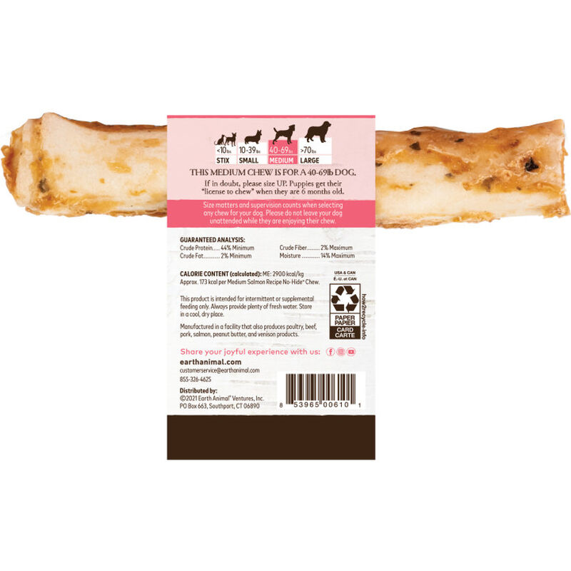 Earth Animal No-Hide Roll Dog Treat, Salmon image number null