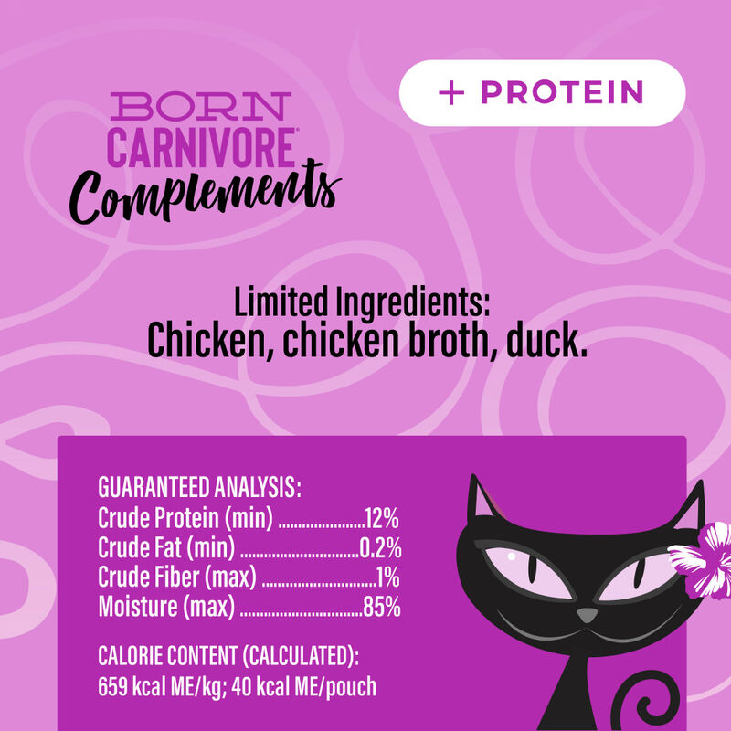 Tiki Cat Born Carnivore Complements Wet Cat Food Topper, Chicken & Duck, 2.1-oz image number null