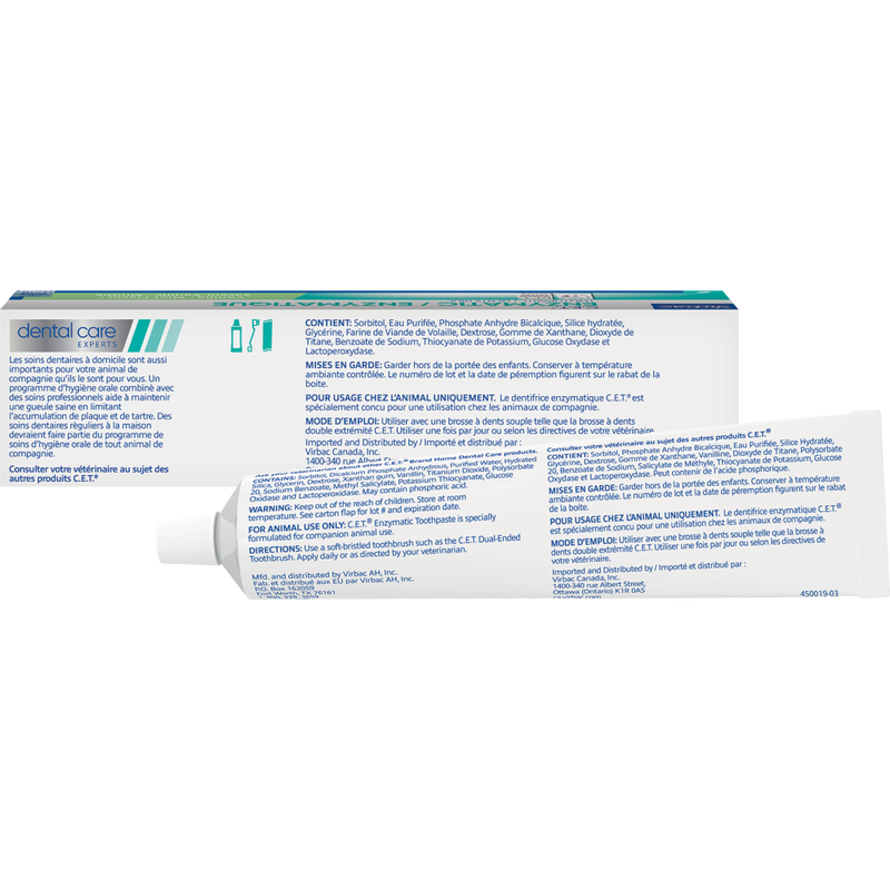 Virbac C.E.T. Enzymatic Dog & Cat Toothpaste, Vanilla-Mint Flavor, 70-g image number null