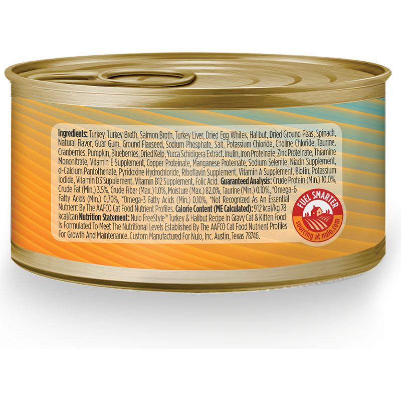 Nulo Freestyle Grain-Free Canned Cat Food, Shredded, Turkey & Halibut, 3-oz image number null