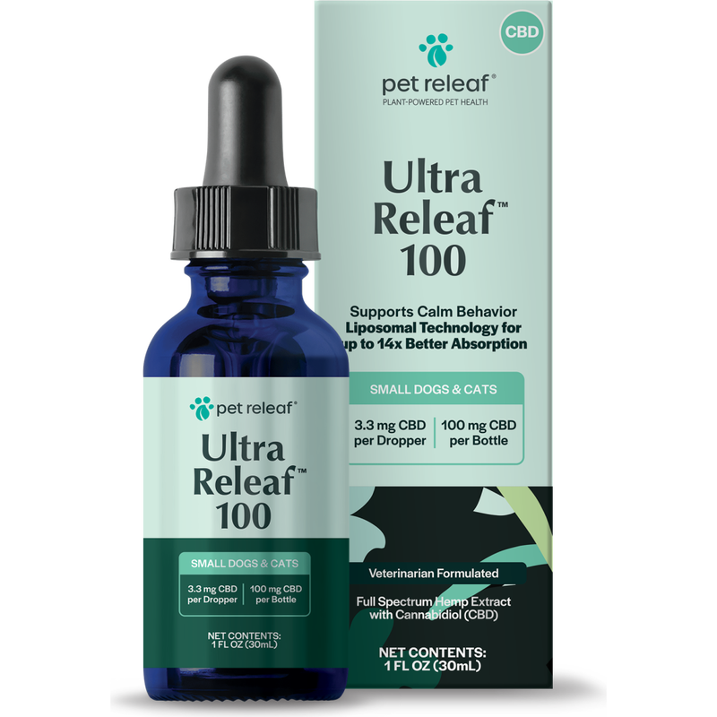 Pet Releaf CBD Liposome Hemp Oil Dog & Cat Supplement, Ultra Releaf 100, 30-ml image number null