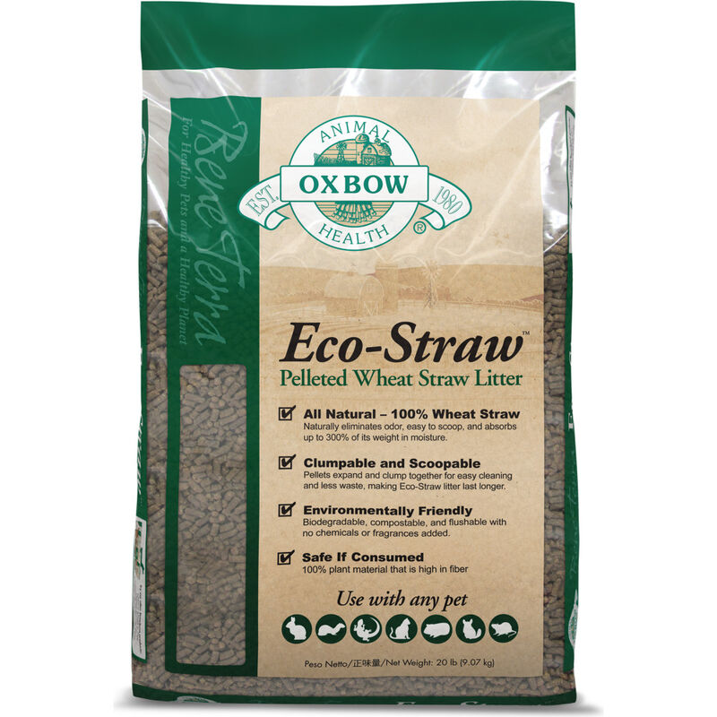 Oxbow Eco-Straw Pelleted Wheat Straw Small Animal Litter, 20-lb image number null