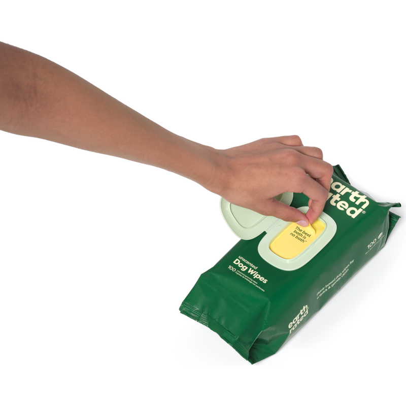 Earth Rated Compostable Pet Grooming Wipes, Unscented, 100-count image number null