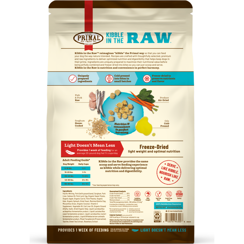 Primal Kibble in the Raw Freeze-Dried Dog Food, Fish & Pork image number null