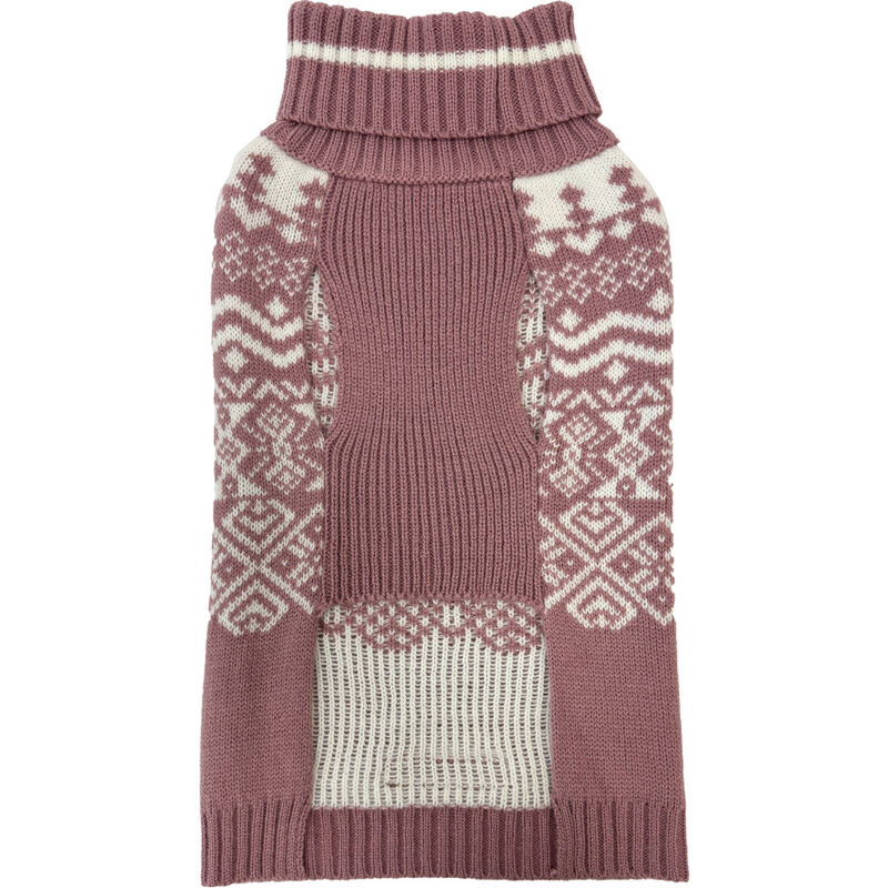 PetRageous Designs Eddie Bauer Dog Sweater, Townsend Fair Isle, Heathered/Pink image number null