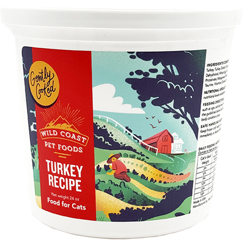 Wild Coast Gently Cooked Frozen Cat Food, Turkey, 24-oz image number null
