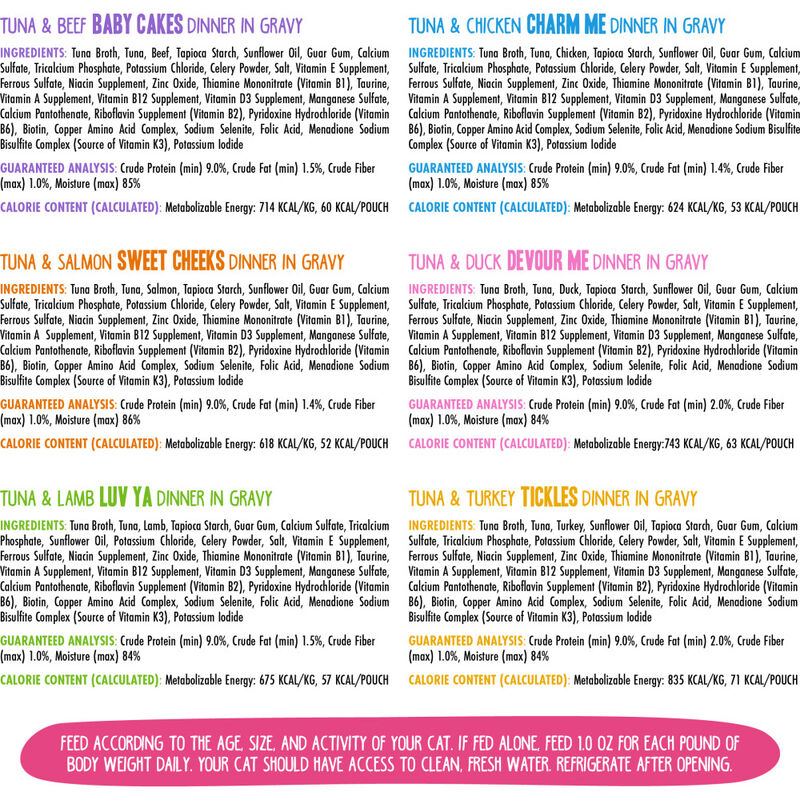 B.F.F. Best Feline Friend OMG Gravy! Wet Cat Food, Variety Pack, Rainbow A Gogo, 3-oz, 12-pack image number null