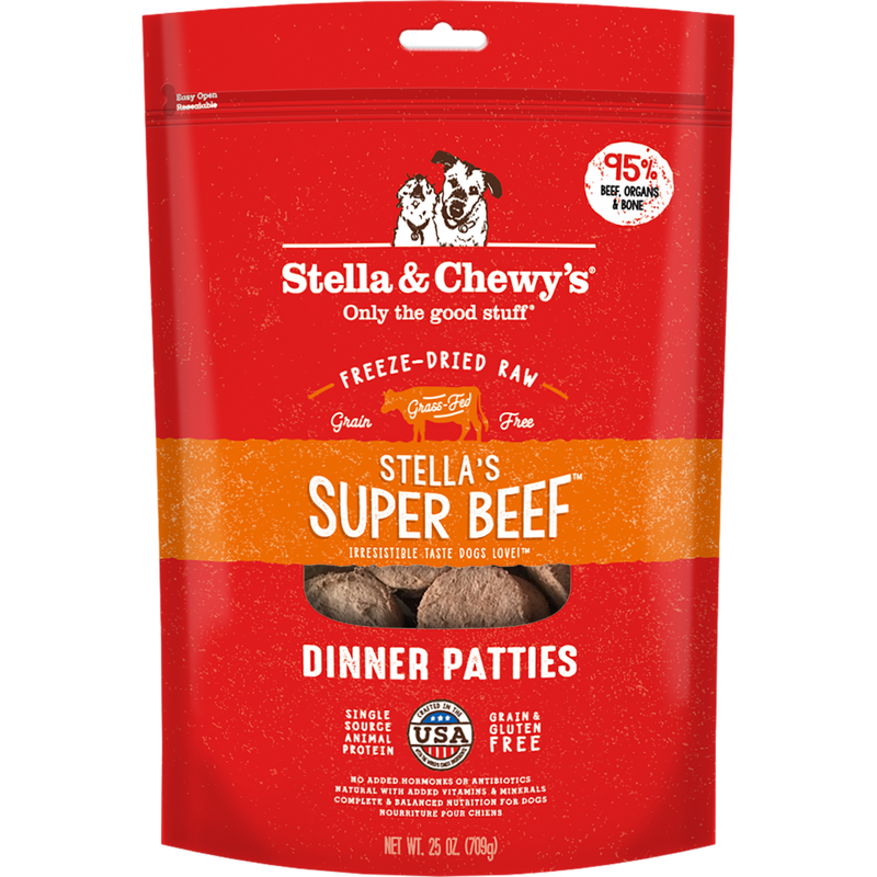 Stella & Chewy's Dinner Patties Raw Freeze-Dried Dog Food, Stella's Super Beef image number null