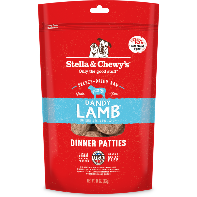 Stella & Chewy's Dinner Patties Raw Freeze-Dried Dog Food, Dandy Lamb, 14-oz image number null