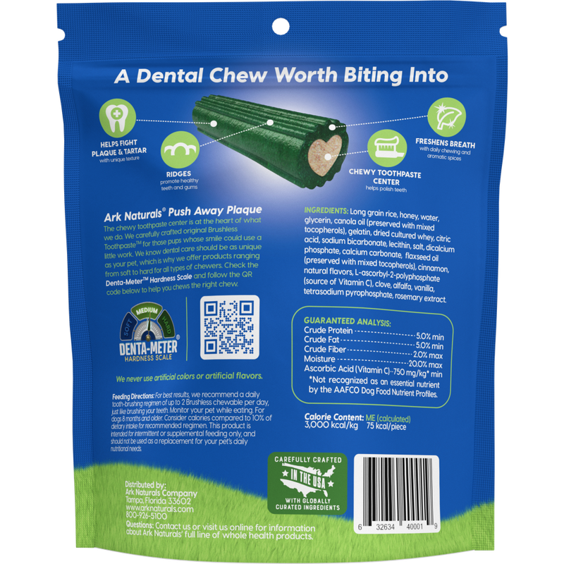 Ark Naturals Brushless Toothpaste Dog Dental Chews, Medium, 18-oz image number null